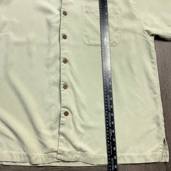 Tommy Bahama 100% Silk Shirt Mens Extra Large Beige Short Sleeve Boat Preppy - Picture 7 of 7